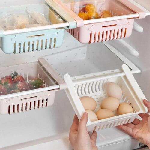 Kitchen Basket Pull-out Refrigerator Storage Box Holder Food Organizer Drawer Shelf Proper Convenience Durable Home Organization