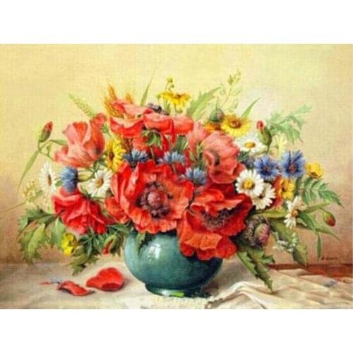 TOUOILP square full Diamond Painting full Bloemen 57