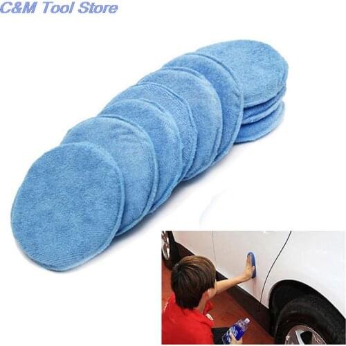 5" Diameter Blue Microfiber Wax Applicator Polishing Sponges pads Car washer Sponges Car &Motorcycles Accessories