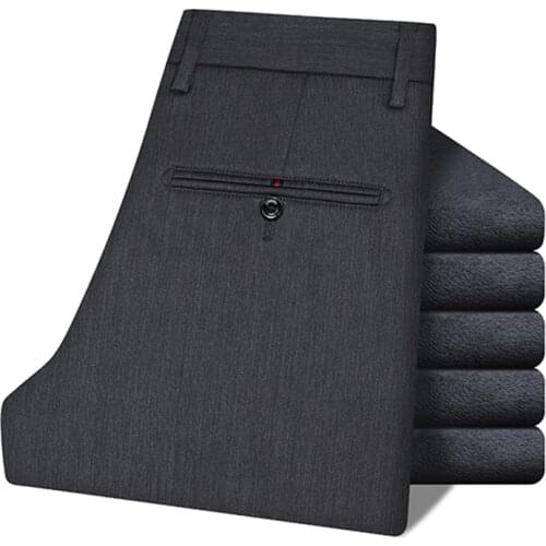 MenS Winter Plush Thick Plus Size Casual Pants Classic Fashion Business Straight Stretch Trousers Male Slim Brand Warm Pants