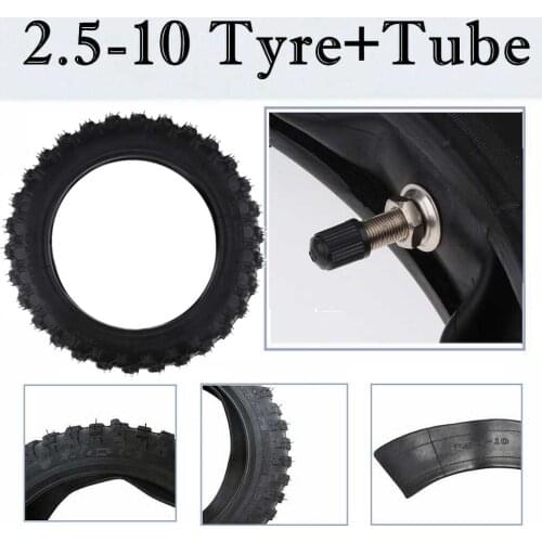 Inflatable Electric Scooter Tyre 2.50-10 Rubber Tire & Inner Tube Straight Air Valve Set For Honda CRF50 XR50 For Yamaha PW50