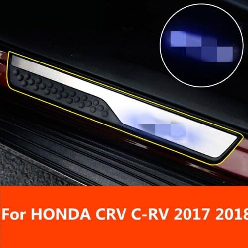 Stainless steel welcome pedal refires door sill strip parts Interior decoration Auto Accessories For HONDA CRV C-RV 2017 2018