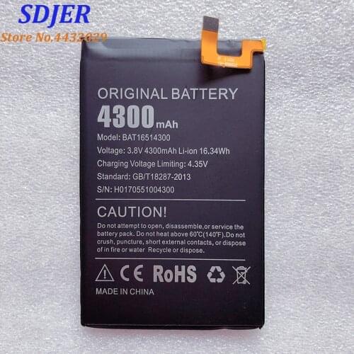 100% New Original Doogee Y6 Max BAT16514300 Battery Replacement 4300mAh Smart Phone Parts Bateria Batterie Baterij In Stock