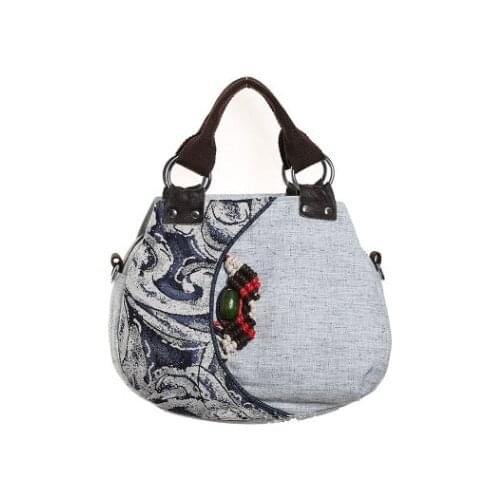 New Fashion Appliques Women Shopping Multi-use bags!Hot All-match Floral Appliques Shoulder&Handbags Top National Canvas Carrier