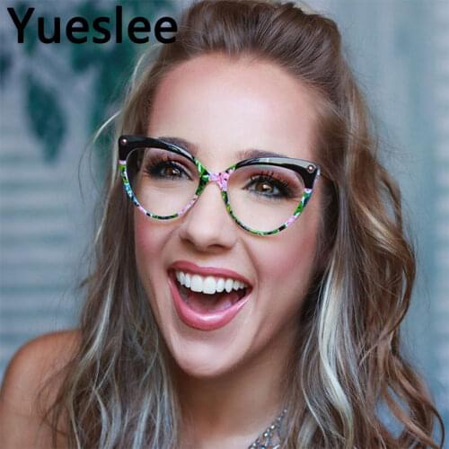 45639 Plastic Titanium Anti Blue Light Cat Eye Glasses Frame Men Women Optical Fashion Computer Eyeglasses