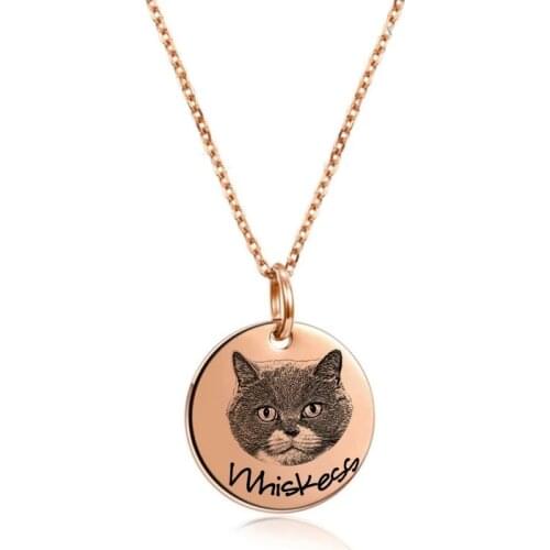 Stainless Steel Pet Photo Blank Necklace Custom Dog Necklace Pet Gift Personalized Dog Photo Necklace Pendant