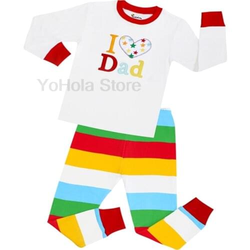 Newborn Kids Boys Girls Pajama Sets Letter Casual Long Sleeve Cute T-Shirt Tops With Pants Toddler Baby Autumn Sleeping Clothes