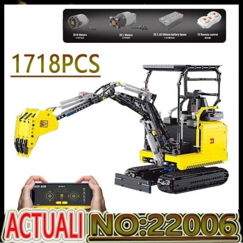 Hot YC22006 High-Tech Car Toys APP RC Motorized Excavator Model Building Block Engineering Assembly Bricks Kids Christmas Gifts