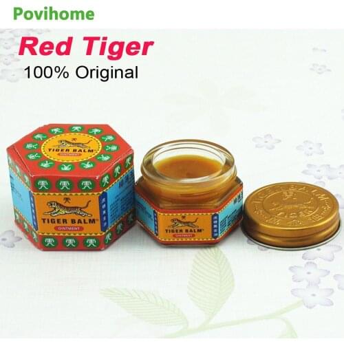 Povihome 100% Original Red Tiger Balm Ointment Pain Killer Ointment Muscle Pain Relief Ointment Soothe Itch C105