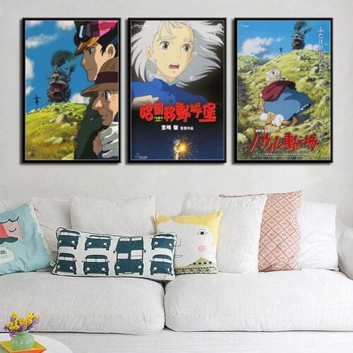 Prints Home Decor Canvas Painting Nordic Japan Miyazaki Hayao Cartoon Movie Wall Artwork Pictures Watercolor Poster Kids Room