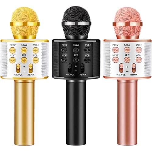 Professional Bluetooth Wireless Microphone Speaker Handheld Microphone Karaoke Mic Music Player Singing Recorder KTV Microphone