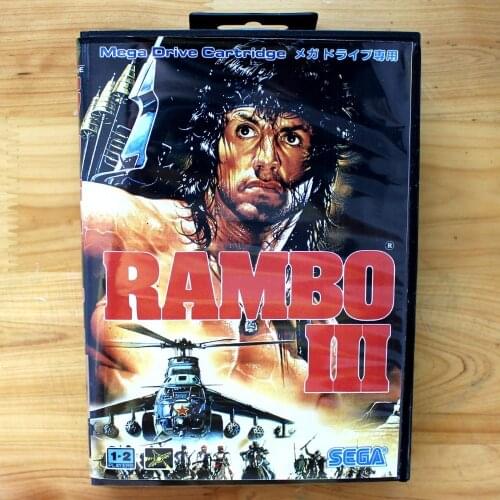 Rambo III 16 Bit SEGA MD Game Card With Retail Box For Sega Mega Drive For Genesis