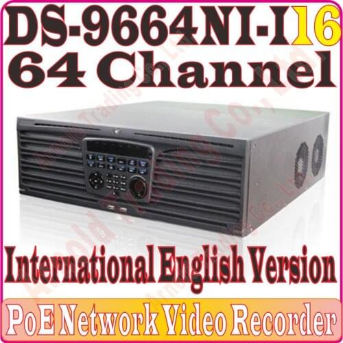 English-Ver DS-9664NI-I16 NVR 64CH Support 12MP Camera 16SATA for 16HDDs HMDI 4K NVR RAID CCTV System, No Retail Box