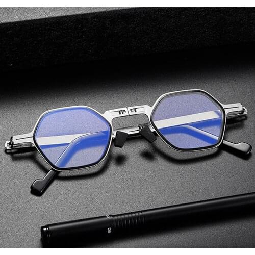 Foldable Portable Reading Glasses Women Men Ultralight Full-rim Silver/grey Anti-Fatigue Anti-Blu-ray 1 2 3 to 4