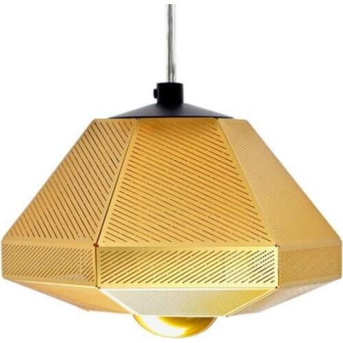 Modern Replica Diamond Stainless Steel Web Etch Pendant Light Polyhedron Shadow Living Dining Room Bar Study Hanging Lighting