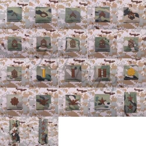 Multicam background Tan Design U.S.ARMY Rank Military Embroidery patch Insignia