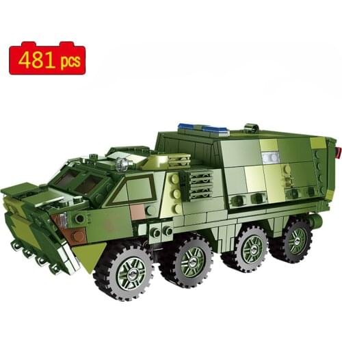 Military Series WWII Russian BTR4C Medical Armored Vehicle Soldier SWAT Building Blocks Bricks Toys Gifts