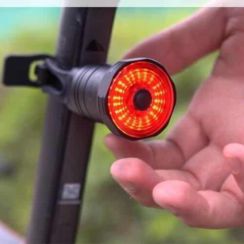 New Smart Bicycle Tail Rear Light Auto Start Stop Brake IPX6 Waterproof USB Charging Cycling Tail Taillight Bike LED Lights