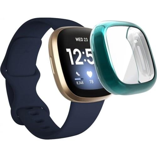 Watch Protective Case For Fitbit Versa 3 Cover Bumper Screen Protector Cover For Fitbit Sense Smart Watch Case Accessories