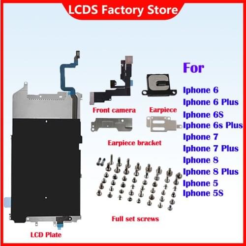 Screen LCD Metal Bracket Front Camera Flex Cable Small Parts with full set screws For iphone 6 6Plus 6S 6sPlus 7 7plus 8 8Plus