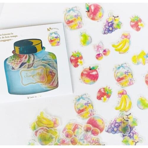 48 pcs /Bag Sweet Cakes and Drinks Hot Stamping Decorative Stickers Stick Label