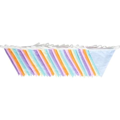 10 M Bunting Banner, Fabric Flag Banner Multicolor Triangle Flags Pennant Bunti