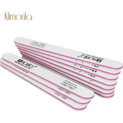 10Pcs/Lot Klimonla Nail File Buffer 100/180 Grit Limas para Manicura UV Gel Polishing Manicure DIY Salon Nail Art Care Tools