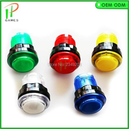 10pcs/lot Transparent Plated 5V LED Illuminated Push Button with microswitches for JAMMA Arcade Game Accessories DIY Parts
