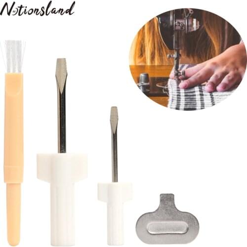 4pcs/Set Sewing Machine Brushes Screwdriver Thread Removal Needle Plate Kits Sewing Machine Cleaning Brush Driver Repair Tools