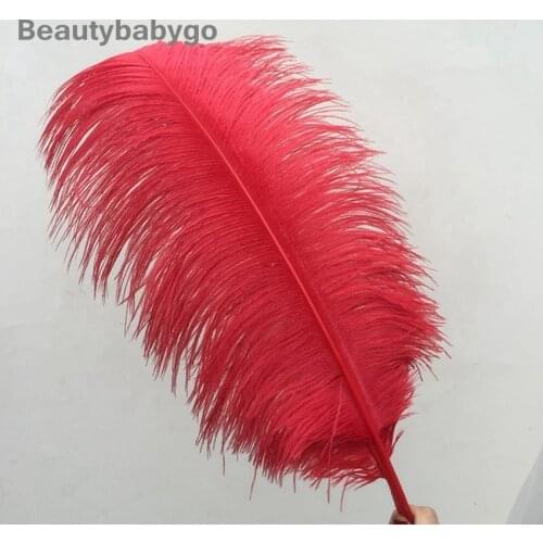 45-50 CM 18-20inch Natural Ostrich Pluma DIY Wedding Centerpieces Chirstmas Decoration Feather Red Dyed Home & Hotel Decorative