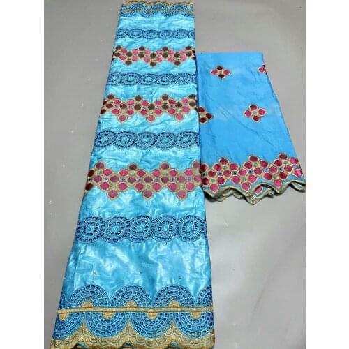 Bazin Riche fabrics 2021 Nouveau High Quality African Cotton Dry Lace Embroidery Nigerian Lace Fabric With Scarf For Party 7yard