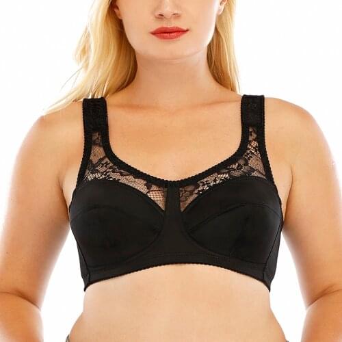 Minimiser Bra for Women Sexy Lace Large size Non padding Wirefree Full cup Bras Plus Size Bralette Breathable Underwear BCDEFGH