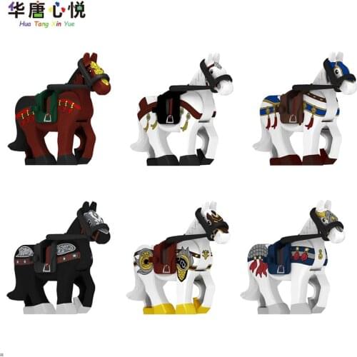DW001 War Horse 1 Pcs Animals Weapon Solider Toys For Children Educational DIY Models Compatible Building Blocks Gifts For Kids