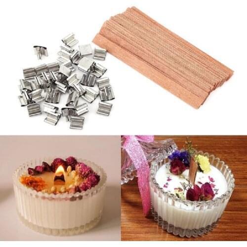 50pcs/Set Wooden candle wick Core 8/12.5/13mm Natural soy wax wick smokeless environmental protection wick thickness 0.5mm 2021
