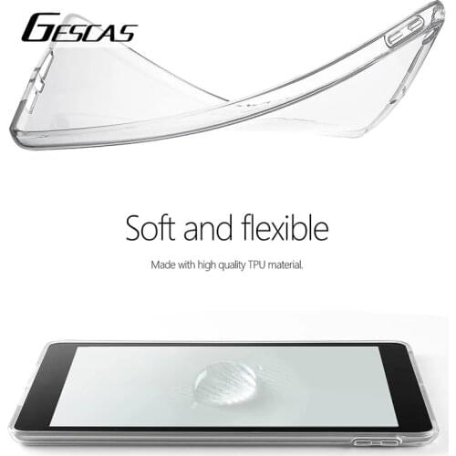 GESCAS Soft Case For Ios Pad 2019 Mini 4 5 Pro Air 9.7 10.2 10.5 11 Anti-Drop Shockproof Transparent Clear TPU Full Cover Case