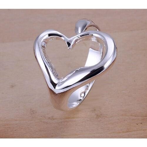 Ring Silver Plated Ring Silver fashion jewelry ring factory prices Opend Heart Ring /ZFLQUTJD CCLNMRSXR009