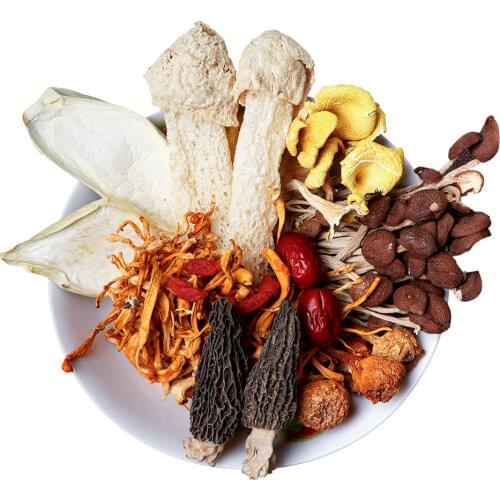 Colorful mushroom soup pack Yunnan specialty morel mushroom chanterelle bamboo fungus Cordyceps and other dried soup ingredients