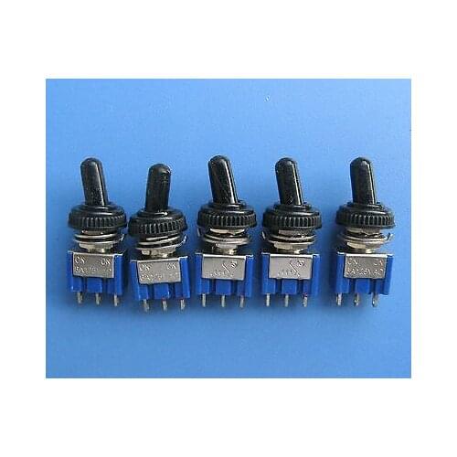 MTS102 5 Pcs AC 125V 6A Amps ON/ON 2 Position 3 Pins SPDT Mini Toggle Switch
