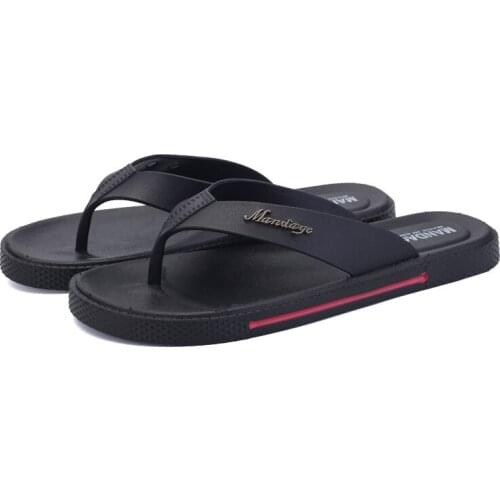 2021 Summer New Street Style Mens Slippers Simplicity Solid Colors Rubber Flip Flops with Platform Size 39-45 Breathable