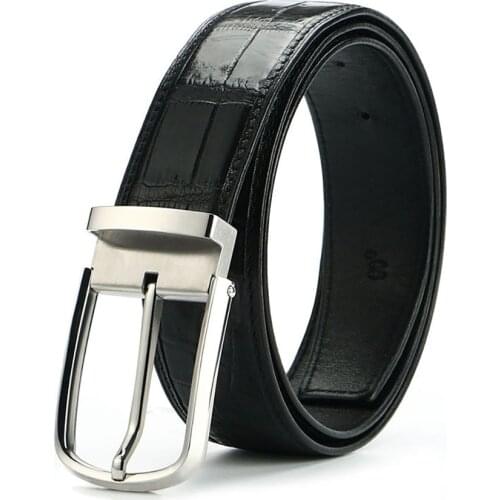 2018 Male Belt Geniune Crocodile Strap Luxury Pin Buckle Belts For Men Fancy Bintage Jeans Cintos Masculinos Ceinture Homme