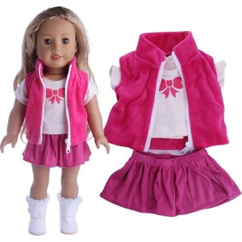 Doll 13 Styles Set=Clothes+Pants/Skirt Fit 18 Inch American&43 Cm Born Baby Doll Accessories Generation Birthday Girls Toy Gift