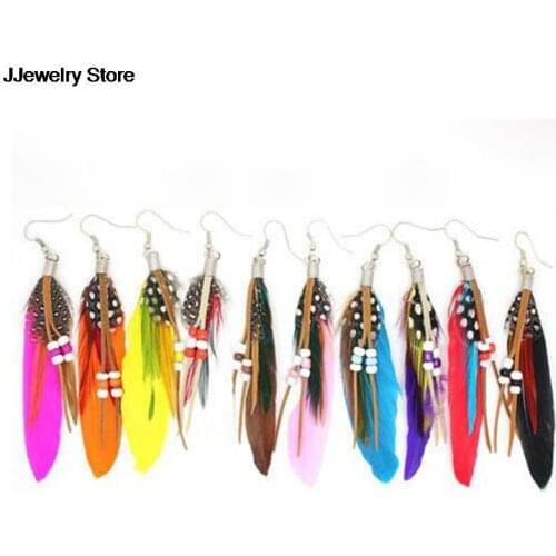 New Natural Pearls Drop Earrings for Women Girls Jewelry Earrings new Vintage Bohemian Feather Earrings Ethnic