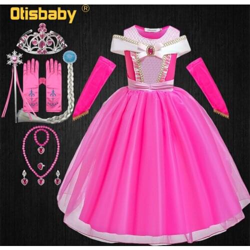 Halloween Aurora Girls Princess Sleeping Beauty Dress Up Fancy Girl Children Christmas Occasion Birthday Party Prom Tulle Dress