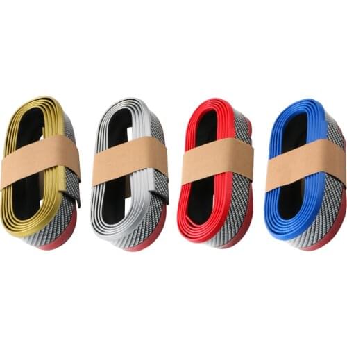 2.5m Rubber Car Front Bumper Protector Lip 3D Carbon Fiber Look Auto Body Kit Multi-functional Car Vehicle Accessaries Supplies