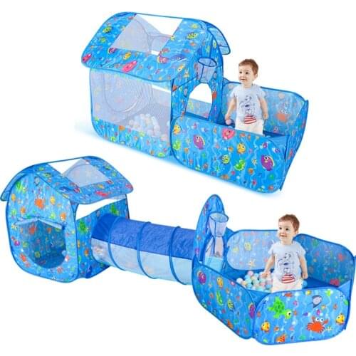 Folding Baby Tent Ocean Balls Pool For Children Kids Indoor And Outdoor Toy Baby Princess House Crawling Tunnel Playing House