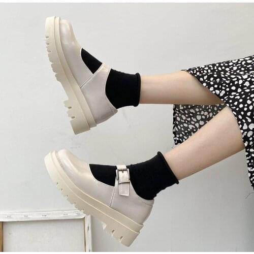 Gothic Lolita Pumps Women Platform Mary Jane Shoes Harakuju Jk Student Girls Japanese High Heels Womens Spring Leather Shoes