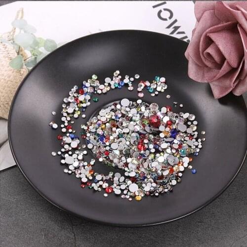 Swarovsky Crystal Glass Rhinestones Nail Art Decorations Multi-Size 3D DIY Tips Manicure Glitter Diamond Gems Accessories