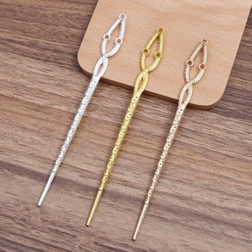 20 PCS 140mm Metal Alloy Hair Sticks KC Gold Silver Plated Hair Pins For Women Headwear Decoration DIY Jewelry Making