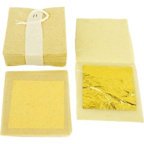 30-100 Sheets 4.33x4.33 cm Genuine 24K Edible Gold Leaf - Food Decoration Gold Leaf Gold Mask For Cosmetology Craft Gold Foil