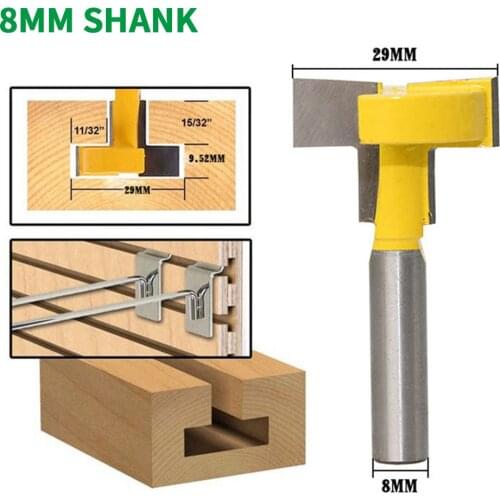 1PC 8MM Shank Milling Cutter Wood Carving T-Slot Milling Cutter Router Bit Woodworking Tools Milling Cutter For Wood Router Bit